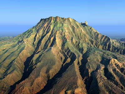 Garden Landscape With Natural Mountain Slopes And Lush Green Vegetation 3d model
