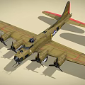 Vintage Military Bomber Aircraft With Brown Fuselage Red Wing Edges And US Star Emblem