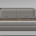 Double Bed Interior With Gray Headboard White Mattress Gray And Brown Bedspreads
