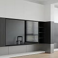 Modern TV Wall Design With Wooden Panels Open Shelves And White Cabinets