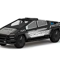 Futuristic Black Police Car With Bold Lines And Modern Design Features