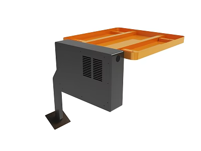 Functional Metal Stand With Wooden Tray Platform Design And Stable Base 3d model