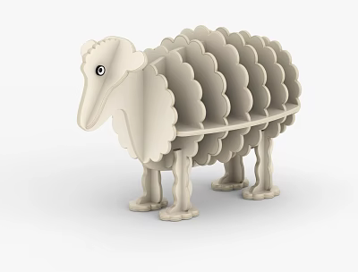 Nordic Bookshelf Sheep Bookcase Aries Bookcase Creative Bookcase 3d model