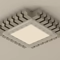 Modern Square Ceiling Light With Geometric Gray Frame And White Illuminated Panel