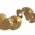 Golden Spiral Art Installation With Curved Shiny Sculptural Design Elements