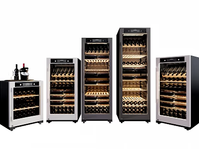 Modern Wine Coolers In Various Sizes With Wine Bottle Storage And Sleek Design 3d model