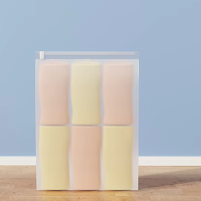 Transparent Storage Container With Colorful Pink Yellow Divided Compartments For Home Organization 3d model