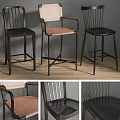 Modern Single Chair Designs With Metal Frame Leather And Fabric Seat Options