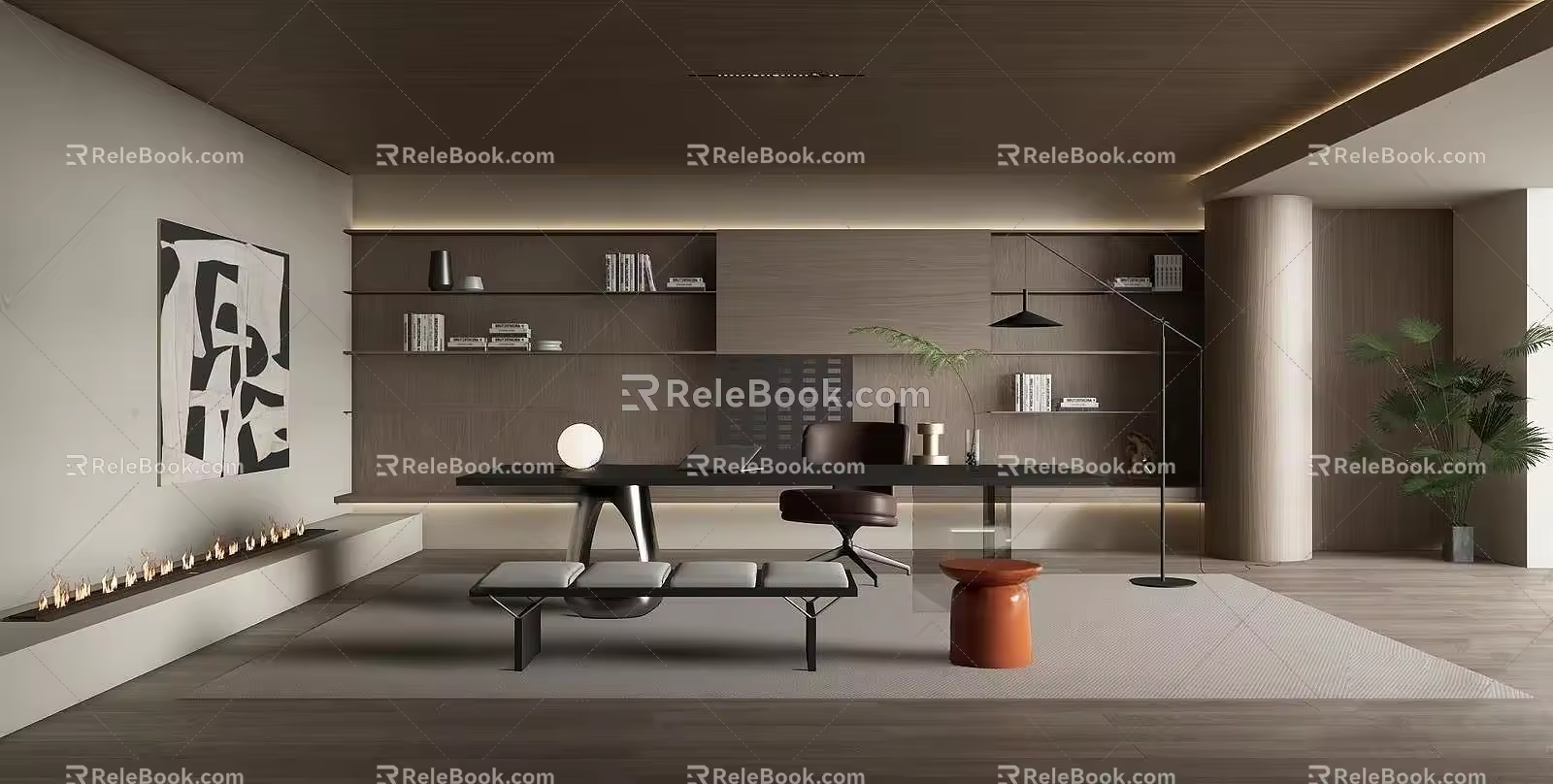 Modern study 3d model