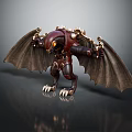 Mechanical Character With Bat Like Creature Red Body Yellow Eyes And Detailed Wings