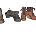 Vintage Style Shoes Display Featuring Ankle Boots Leather Oxfords And Wedge Heels