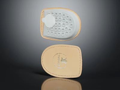 Comfortable Leather Insoles With Dot Pattern Brand Logo And Crown Design 3d model