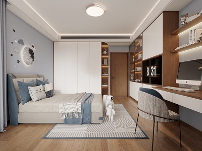 Modern Children's Room Boys Room 3d model