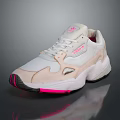 White And Beige Chunky Sneakers With Pink Accents Retro Breathable Mesh Upper And Thick Sole