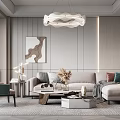 Modern sofa coffee table combination 3d model