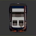 Stylish Red Van Model With Number 35 And Roof Spoiler Design