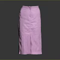 Pink High Waist Midi Skirt With Front Slit And Classic Design