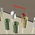 Public Facilities Trash Can 3D Models with Various Colors and Modern Designs 3d model
