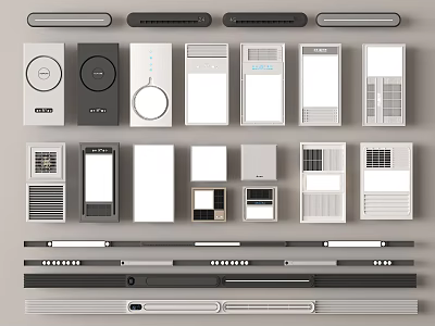 Various Modern Electrical Control Panels With Diverse Designs And Functional Features 3d model
