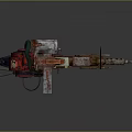 Homemade Mechanical Weapon With Wooden Metal Parts And Red Wheel Design