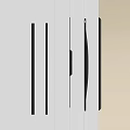 Modern Black Cabinet Handles With Various Designs On White Panels 3d model