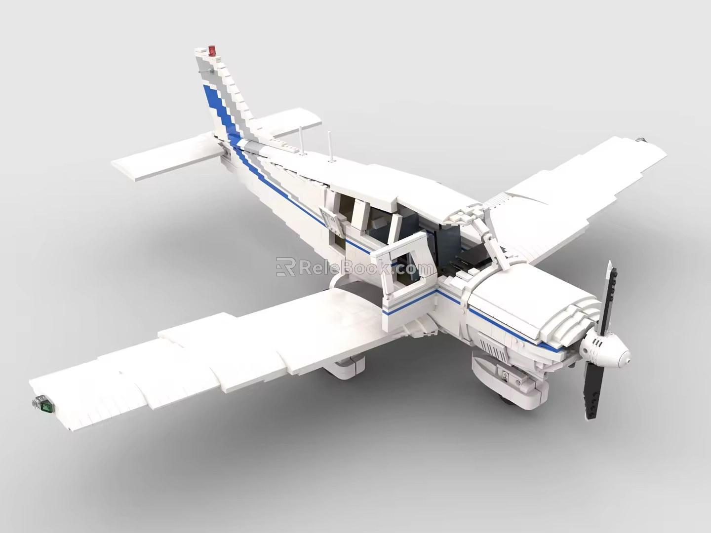 LEGO toy building blocks airplane propeller plane 3d model