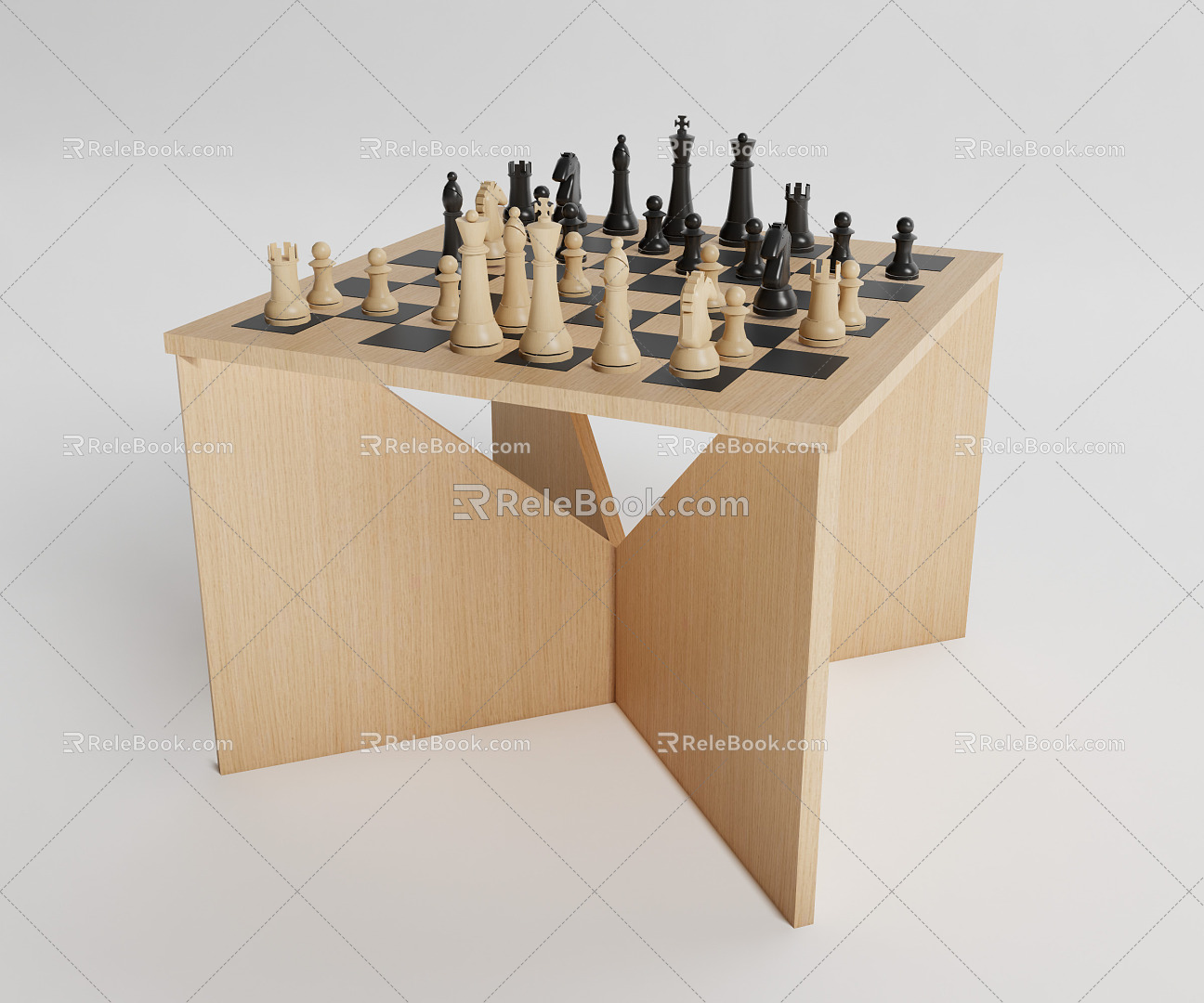 Modern Chess Side Table 3d model