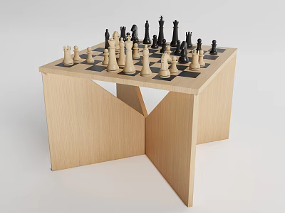 Modern Chess Side Table 3d model