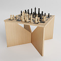 Modern Chess Side Table 3d model