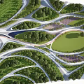 Natural Waterfront Landscape Design Featuring Winding Paths Lush Greenery And Open Recreational Areas