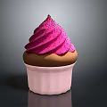 Delicious Cupcake With Pink Swirl Frosting Sprinkles And Brown Cake In Pink Paper Cup