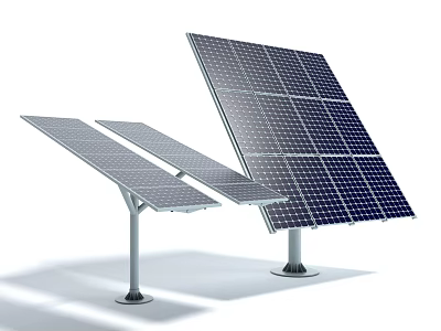 Public Facility Solar Panels With Adjustable Mounts For Renewable Energy Supply 3d model
