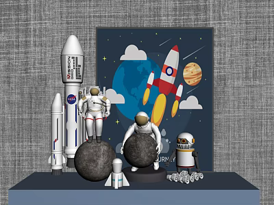 Modern Ornaments Combination Space 3d model