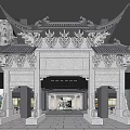 Modern Museum Exhibition Hall With Central Sculpture And Glass Display Cases