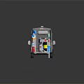 Grey Van Interior With Open Rear Doors And Service Equipment Storage