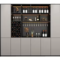 Elegant Modern Wine Cabinet With Glass Doors And Wine Storage Displays