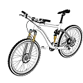 White Mountain Bike with Modern Frame Large Knobby Tires and Suspension