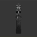 Modern Tactical Rifle With Metal Construction Black Magazine And Green Accents