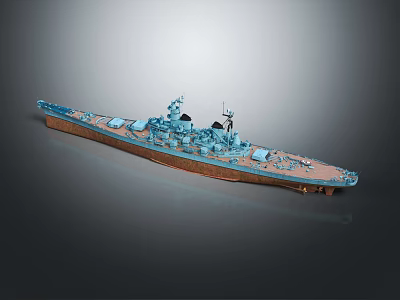 modern warship 3d model