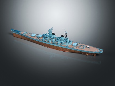 modern warship 3d model