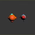 Two Rocket Designs Featuring Orange And White Bodies With Red Details On Gray Background