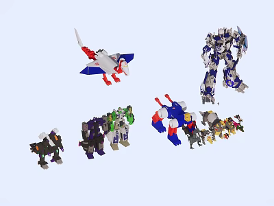 Electric Toys With Assorted Robot Airplane Animal Shapes For Kids Fun Playtime 3d model