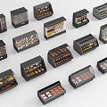 Modern Bakery Shelf Dessert Shop Bakery Showcase Display Shelf Container 3d model