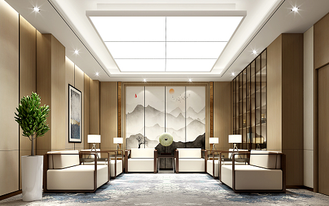 New Chinese Reception Room 3d model