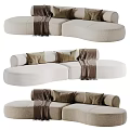 Modern Modular Sofa Set With Decorative Pillows Throw Blanket And Color Options