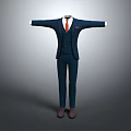 Pinstripe Suit With Red Tie And Brown Shoes Formal Business Attire