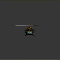 Green and Orange Sheriff Helicopter with Marked Body and Rotors