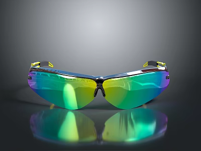 Safety Goggles With Colorful Reflective Lenses And Sturdy Protective Frame Design 3d model