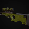 Green Tactical Sniper Rifle With High Power Scope Long Barrel And Ergonomic Stock Design