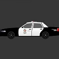 Modern Black And White Police Car With Roof Lights Badge And Push Bumper